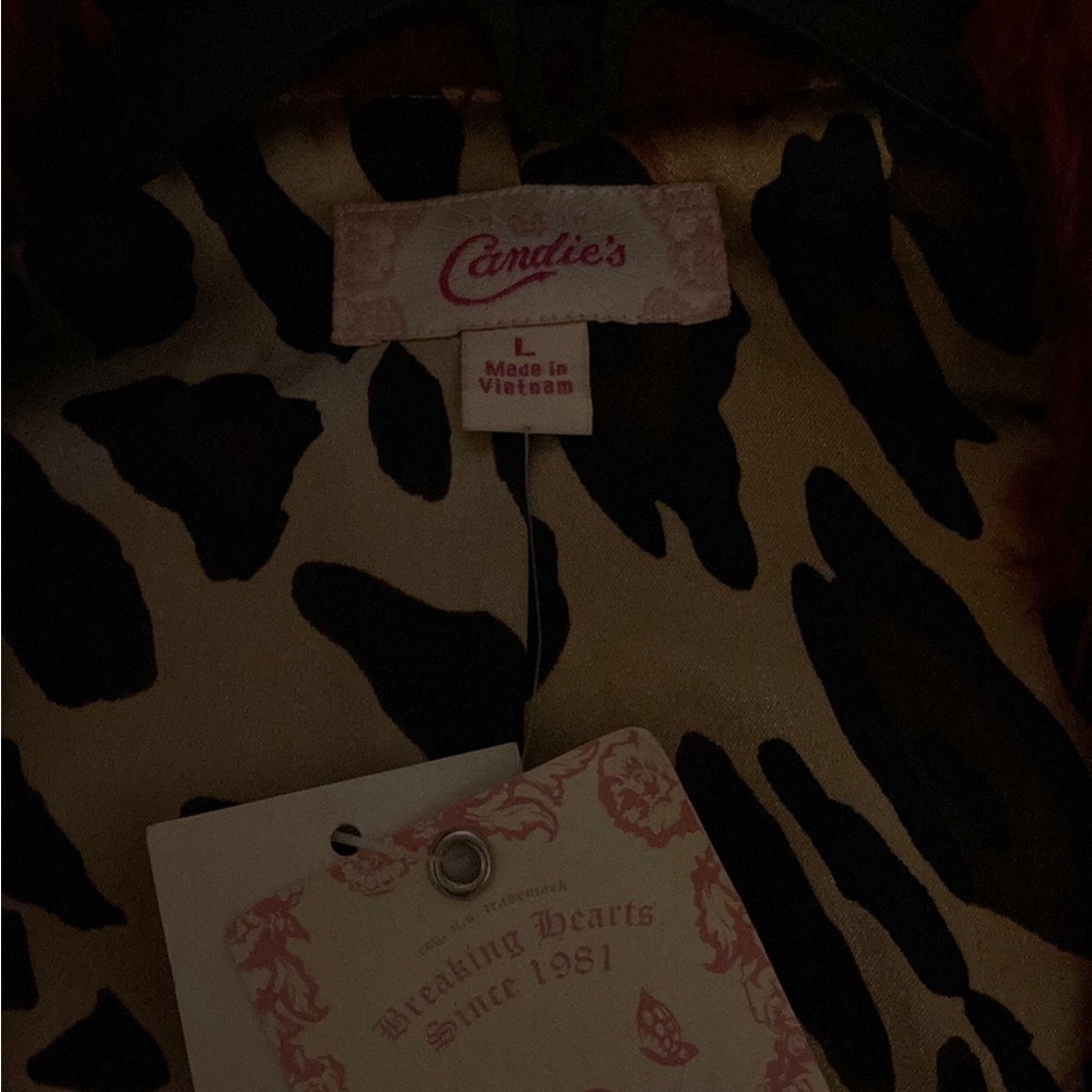CANDIES FUR CROP JACKET SZ L